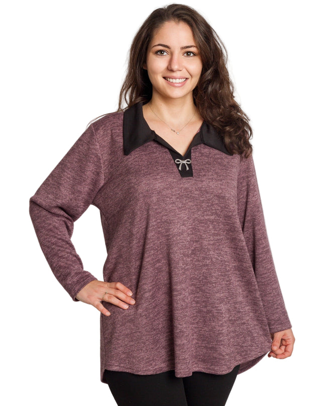 Tunică elegantă pentru femei - Mâneci spectaculoase cu buline