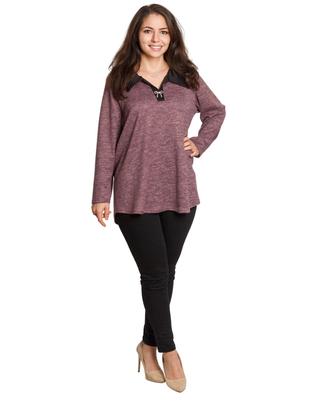 Tunică elegantă pentru femei - Mâneci spectaculoase cu buline