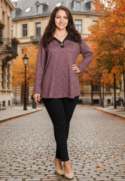 Tunică elegantă pentru femei - Mâneci spectaculoase cu buline