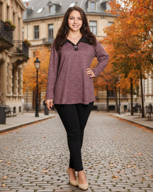 Tunică elegantă pentru femei - Mâneci spectaculoase cu buline