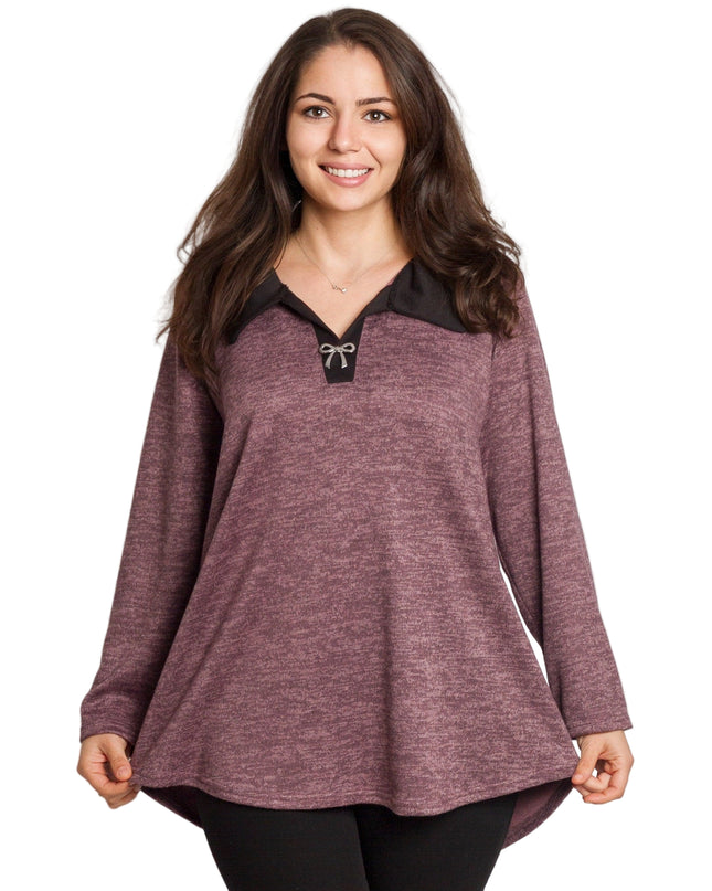 Tunică elegantă pentru femei - Mâneci spectaculoase cu buline