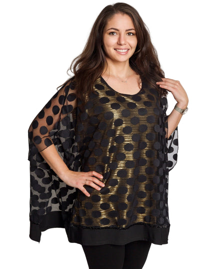 Tunică elegantă pentru femei - Mâneci spectaculoase cu buline