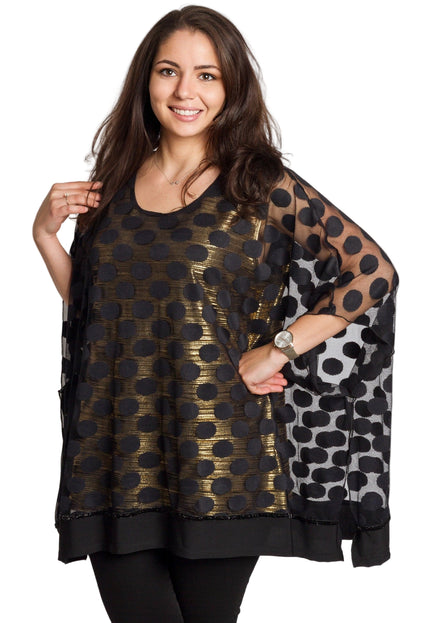 Tunică elegantă pentru femei - Mâneci spectaculoase cu buline