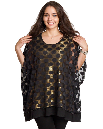 Tunică elegantă pentru femei - Mâneci spectaculoase cu buline