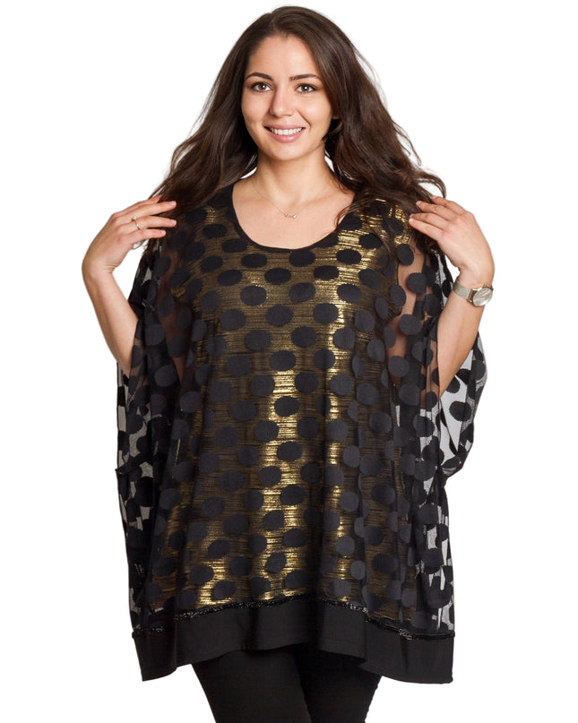Tunică elegantă pentru femei - Mâneci spectaculoase cu buline