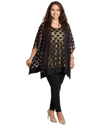 Tunică elegantă pentru femei - Mâneci spectaculoase cu buline