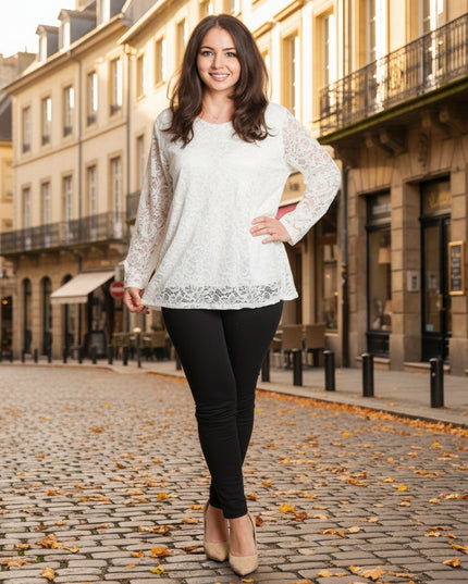 Tunică elegantă pentru femei - Mâneci spectaculoase cu buline