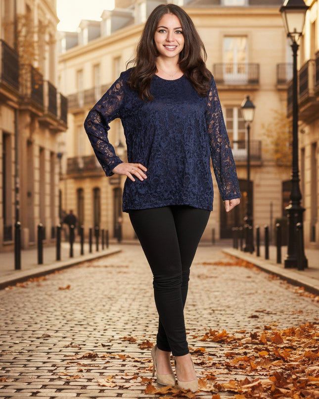 Tunică elegantă pentru femei - Mâneci spectaculoase cu buline