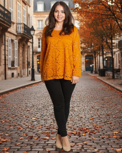 Tunică elegantă pentru femei - Mâneci spectaculoase cu buline