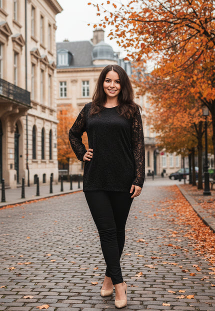 Tunică elegantă pentru femei - Mâneci spectaculoase cu buline