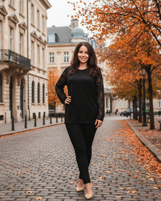 Tunică elegantă pentru femei - Mâneci spectaculoase cu buline