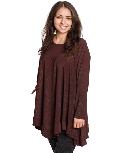 Tunică lejeră în mărimi mari cu accente din piele