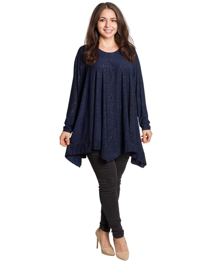 Tunică lejeră în mărimi mari cu accente din piele