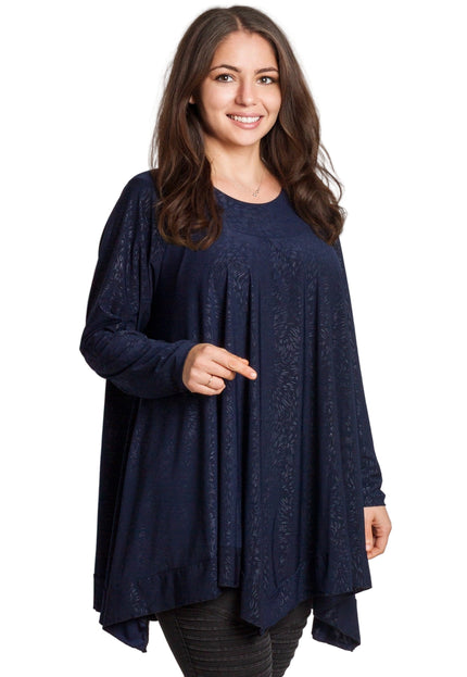 Tunică lejeră în mărimi mari cu accente din piele