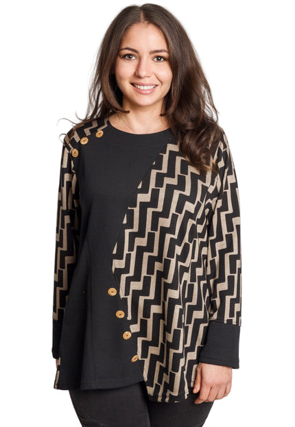 Tunică maxi pentru femei cu nasturi decorativi