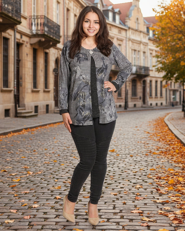 Tunică maxi elegantă cu broșă – Pentru ocazii formale