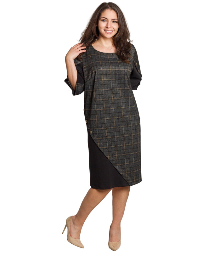 Rochie lungă elegantă, mărimi mari - Model floral