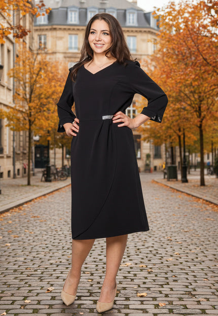 Rochie lungă elegantă, mărimi mari - Model floral