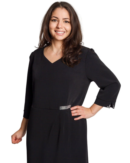 Rochie lungă elegantă, mărimi mari - Model floral