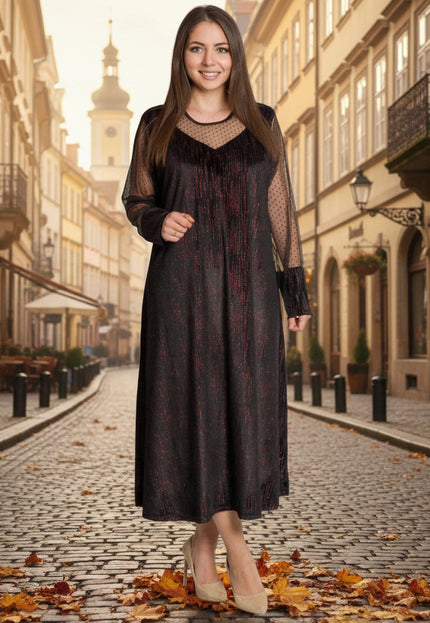 Rochie de vară din șifon, mărime maxi, cu motive florale