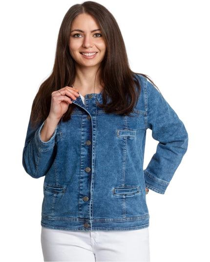 Sacou Denim cu Nasturi Mărimi Mari