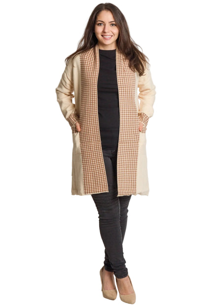 Cardigan elegant supradimensionat în culoarea mocha