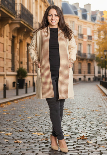 Cardigan elegant supradimensionat în culoarea mocha