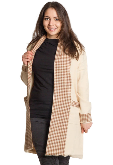Cardigan elegant supradimensionat în culoarea mocha