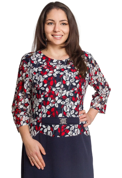 Rochie de vară din șifon, mărime maxi, cu motive florale