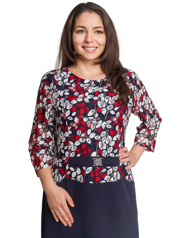 Rochie de vară din șifon, mărime maxi, cu motive florale