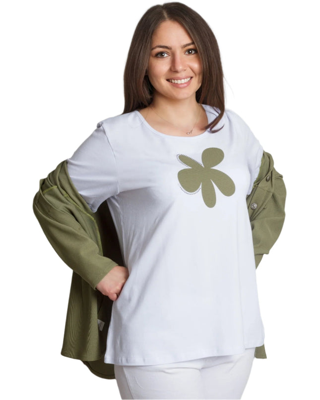 Elegant Set de Bluză și Sacou în Culoare Kaki