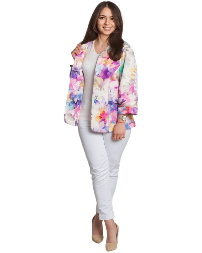Sacou elegant cu model floral delicat în mărimi mari