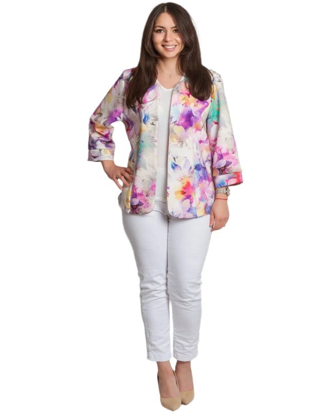 Sacou elegant cu model floral delicat în mărimi mari