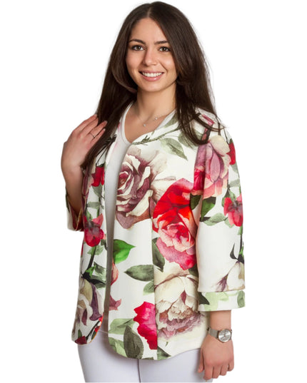 Saco maxi de primăvară cu model de flori frumoase - 3XL,4XL,5XL