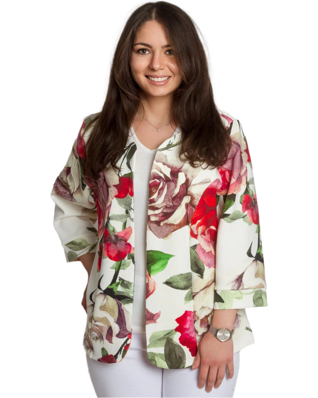 Saco maxi de primăvară cu model de flori frumoase - 3XL,4XL,5XL