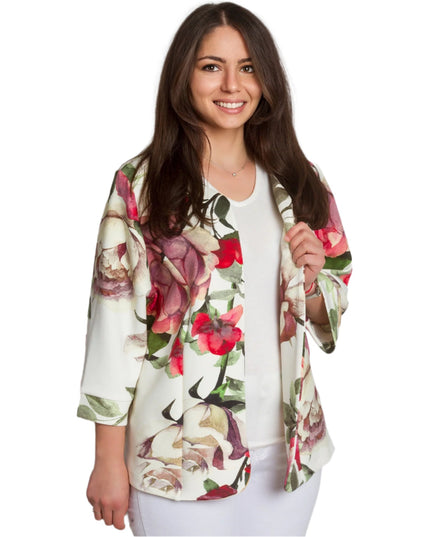 Saco maxi de primăvară cu model de flori frumoase - 3XL,4XL,5XL