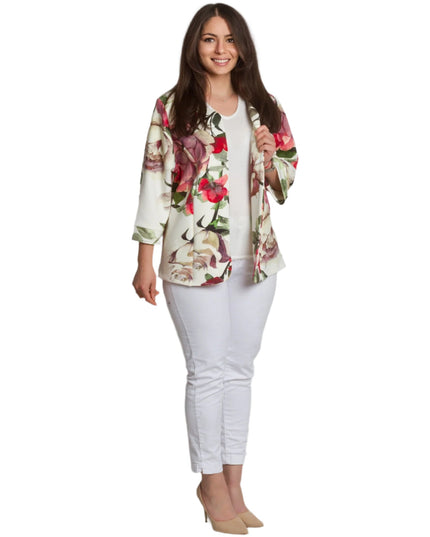 Saco maxi de primăvară cu model de flori frumoase - 3XL,4XL,5XL