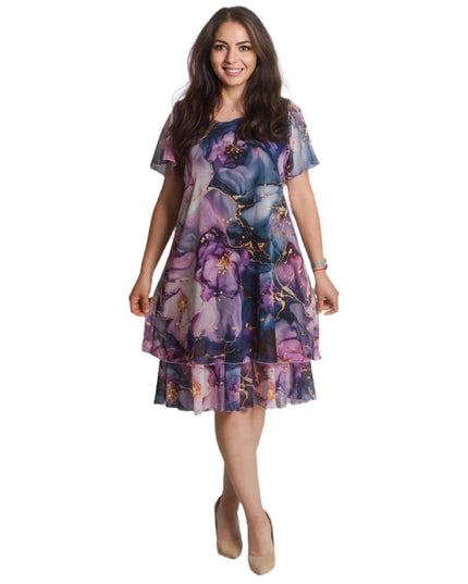 Elegantă rochie șifon de vară în mărimi mari