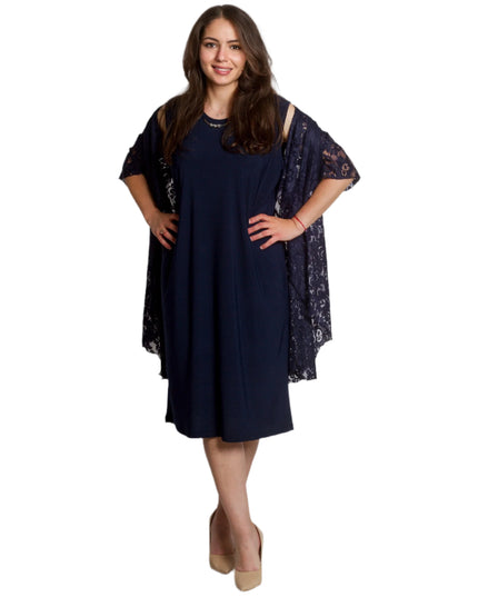 Set elegant de mască pentru femei, format din rochie și jachetă din dantelă