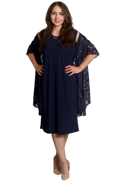 Set elegant de mască pentru femei, format din rochie și jachetă din dantelă