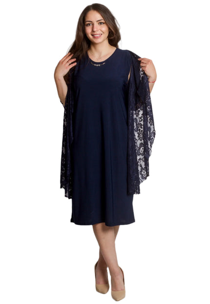 Set elegant de mască pentru femei, format din rochie și jachetă din dantelă