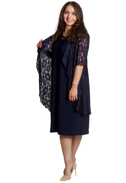 Set elegant de mască pentru femei, format din rochie și jachetă din dantelă
