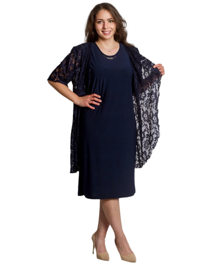 Set elegant de mască pentru femei, format din rochie și jachetă din dantelă