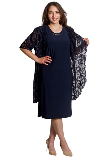 Set elegant de mască pentru femei, format din rochie și jachetă din dantelă