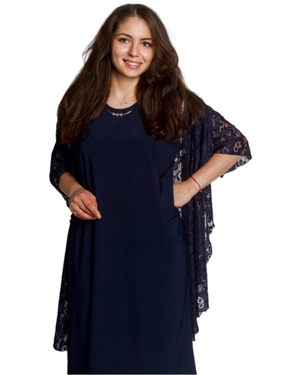 Set elegant de mască pentru femei, format din rochie și jachetă din dantelă