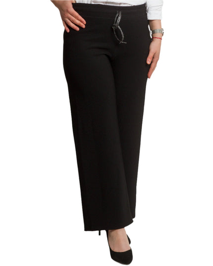 Черен спортно - елегантен панталон в големи размери - Maxi Market