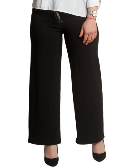 Черен спортно - елегантен панталон в големи размери - Maxi Market