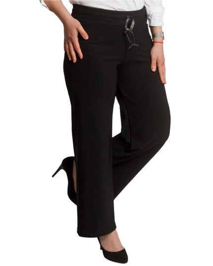 Черен спортно - елегантен панталон в големи размери - Maxi Market