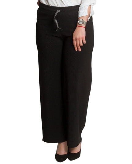 Черен спортно - елегантен панталон в големи размери - Maxi Market