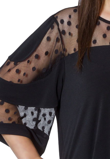 Tunică formală evazată cu tul în mărimi maxi